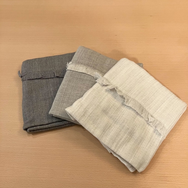 コットンウール クッションカバー (カラーグレー)