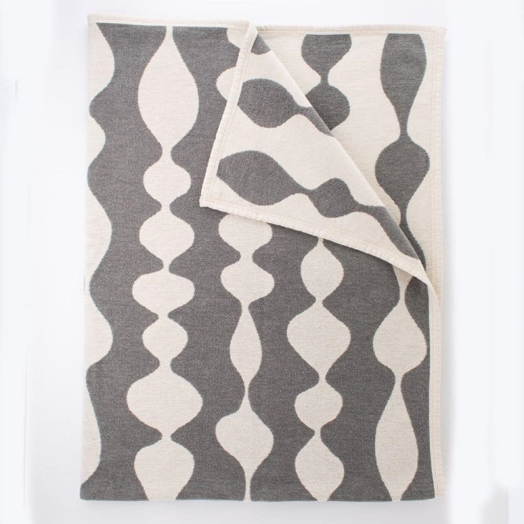 クリッパン シュニールコットン シングルブランケット(マーガレットローズ / グレー)