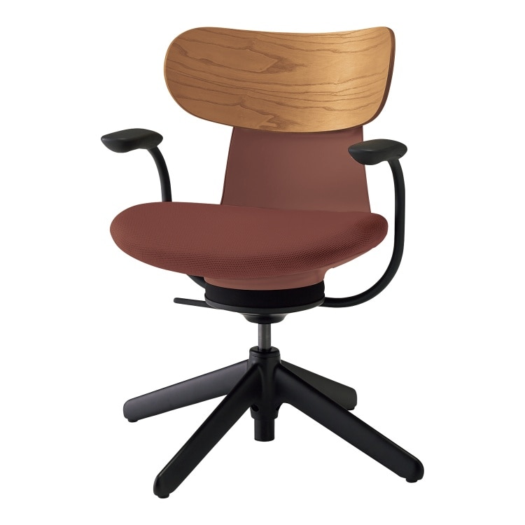 ingLIFE チェア(背合板ミディアムアッシュ　肘あり)