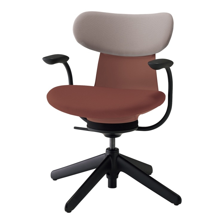 ingLIFE チェア(背クッションタイプ / 背座別色（背：グレージュ）肘あり)