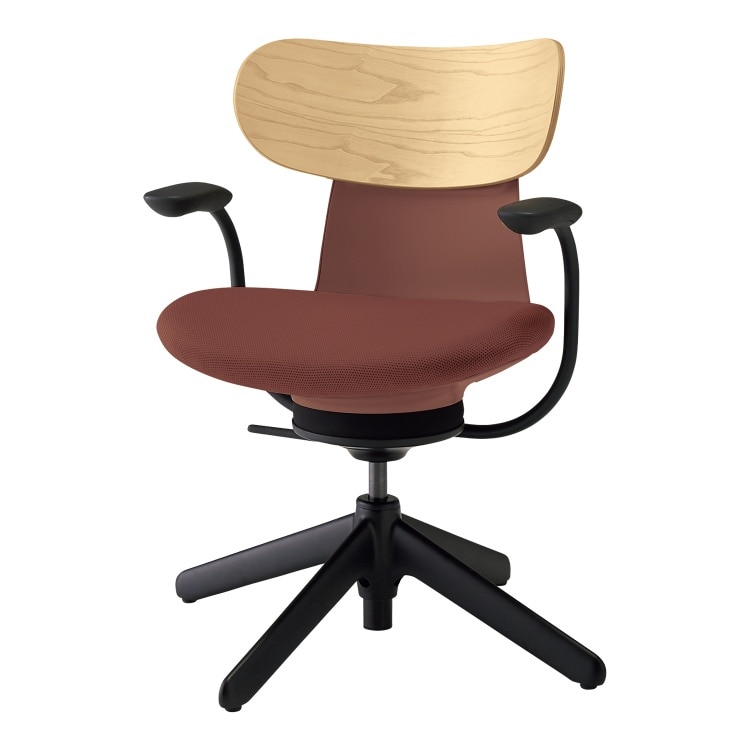 ingLIFE チェア(背合板ホワイトアッシュ 肘あり)