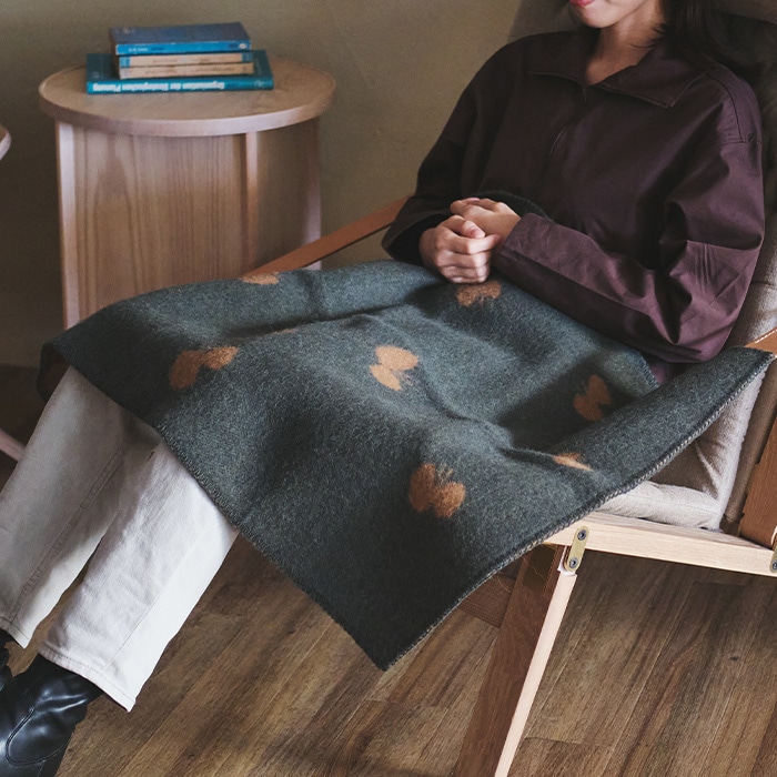 クリッパン ウール ミニブランケット(CHOUCHO / グリーン ブラウン)