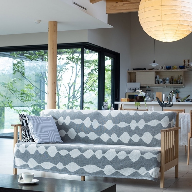 クリッパン シュニールコットン シングルブランケット(マーガレットローズ / グレー)