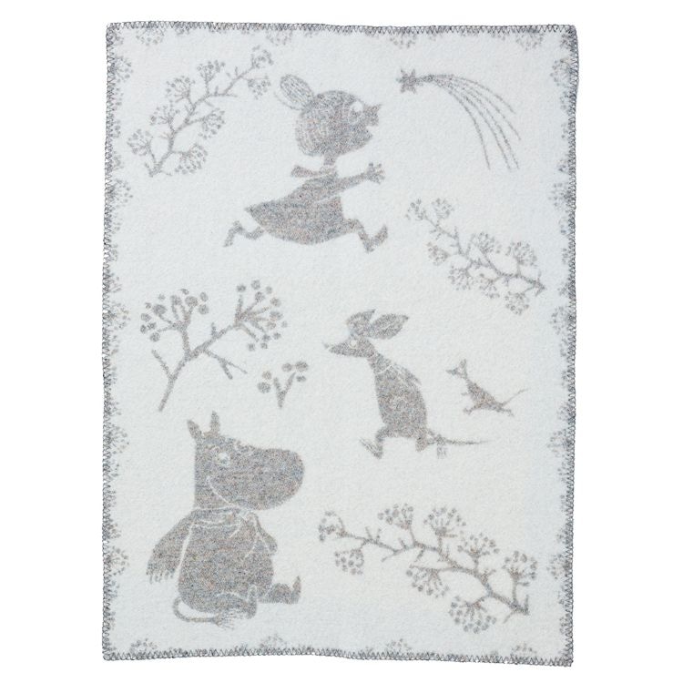 KLIPPAN/クリッパン　ウール　ミニブランケット(ムーミン  ウィンターランド　グレー)
