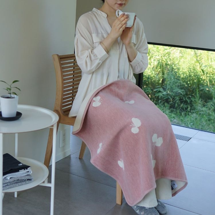 クリッパン シュニールコットン ミニブランケット(CHOUCHO スモーキーピンク)