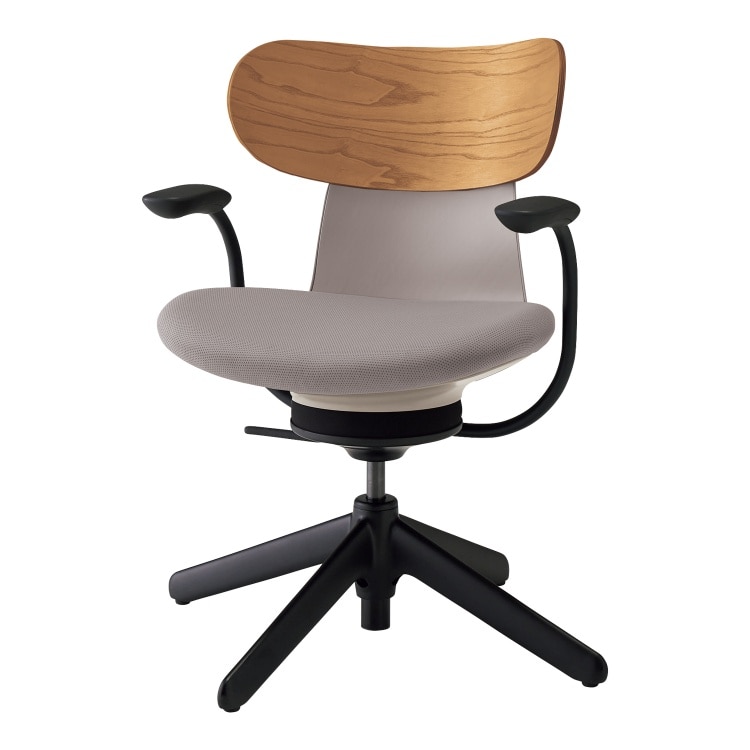 ingLIFE チェア(背合板ミディアムアッシュ　肘あり)