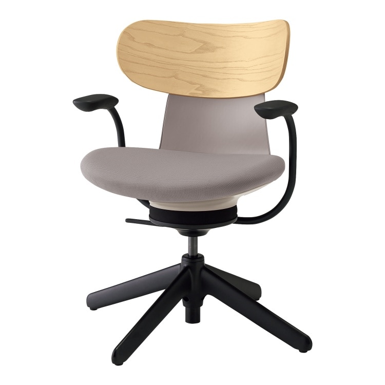 ingLIFE チェア(背合板ホワイトアッシュ 肘あり)