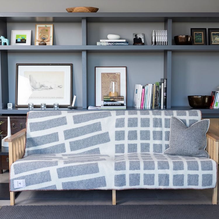 KLIPPAN/クリッパン　ウール　シングルブランケット(St. Petri FLOOR（サンクト・ペトリ フロア）　グレー)