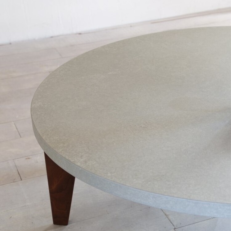 【Quick Delivery対象商品】ノンベ ラウンドこたつテーブル モルタル天板(直径100cm / ライトグレー)