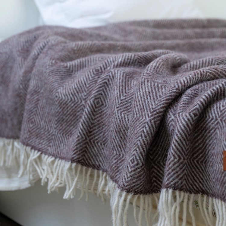 クリッパン リサイクルウールスロー グースアイ(ブラウン)