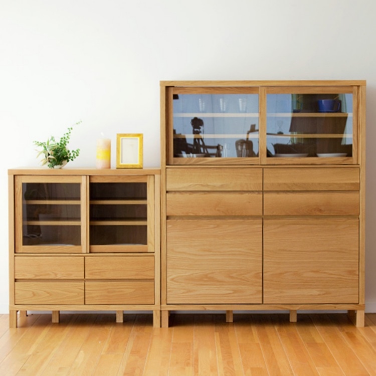 カノ カップボード  ロータイプ 85 (ホワイトオーク)