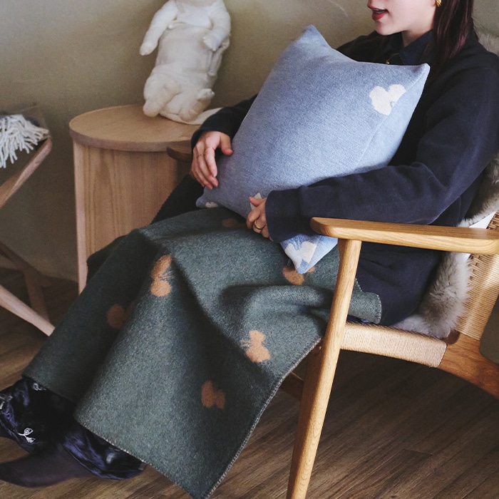 クリッパン ウール ミニブランケット(CHOUCHO / グリーン ブラウン)