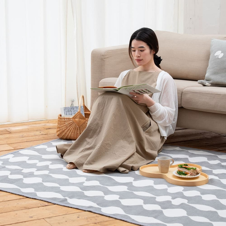 クリッパン シュニールコットン シングルブランケット(マーガレットローズ / グレー)