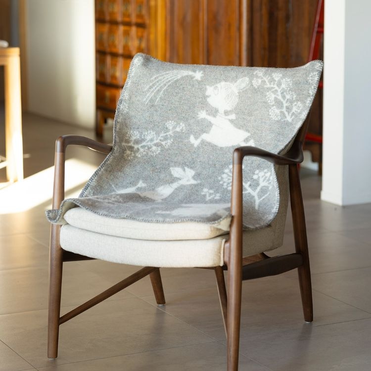 KLIPPAN/クリッパン　ウール　ミニブランケット(ムーミン  ウィンターランド　グレー)