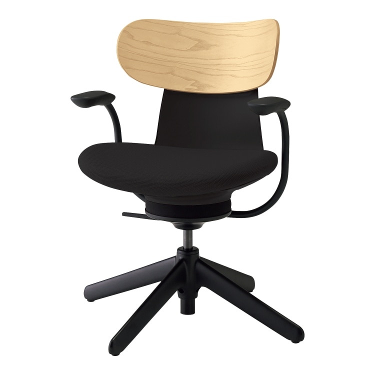 ingLIFE チェア(背合板ホワイトアッシュ 肘あり)