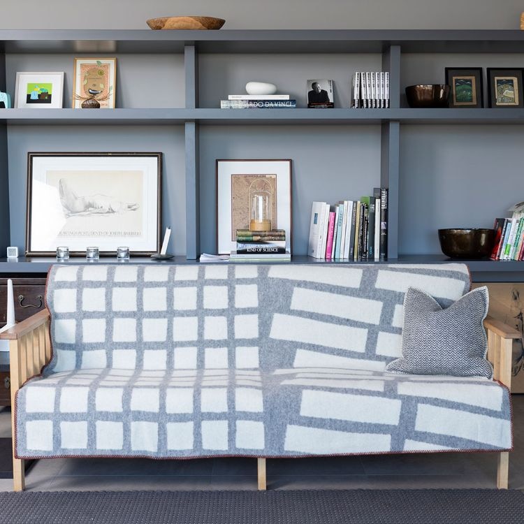 KLIPPAN/クリッパン　ウール　シングルブランケット(St. Petri FLOOR（サンクト・ペトリ フロア）　グレー)