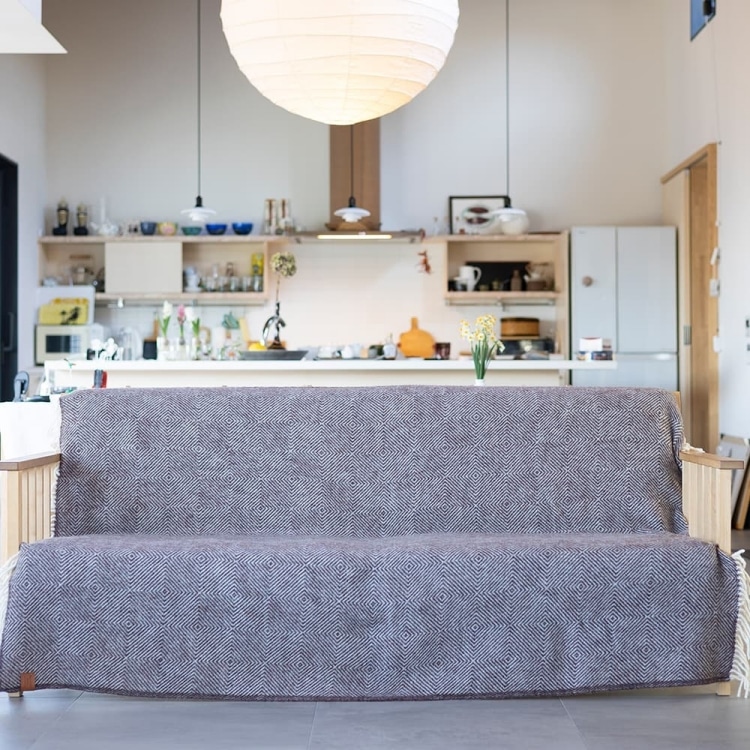 クリッパン リサイクルウールスロー グースアイ(ブラウン)