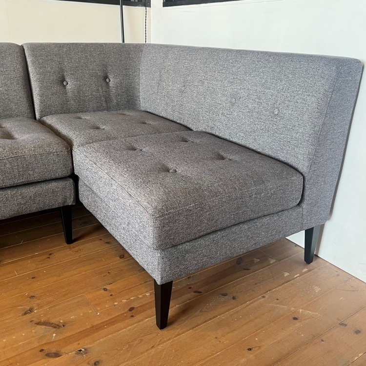 グレス II LDソファ セット グレー【OUTLET】(2人掛けアームレス（L）＋2人掛け片肘（左肘）)