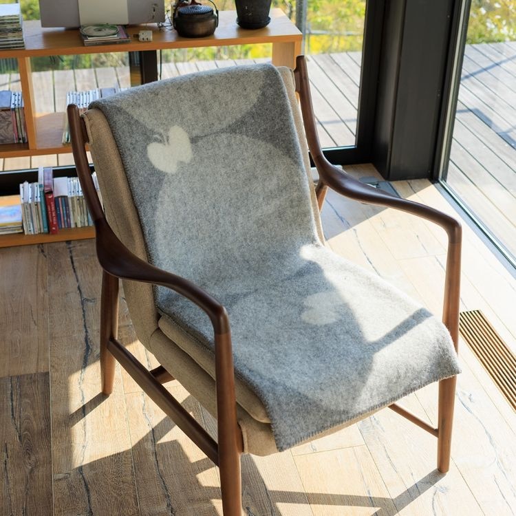 KLIPPAN/クリッパン　ウール　ハーフブランケット(PERHONEN　ライトグレー)