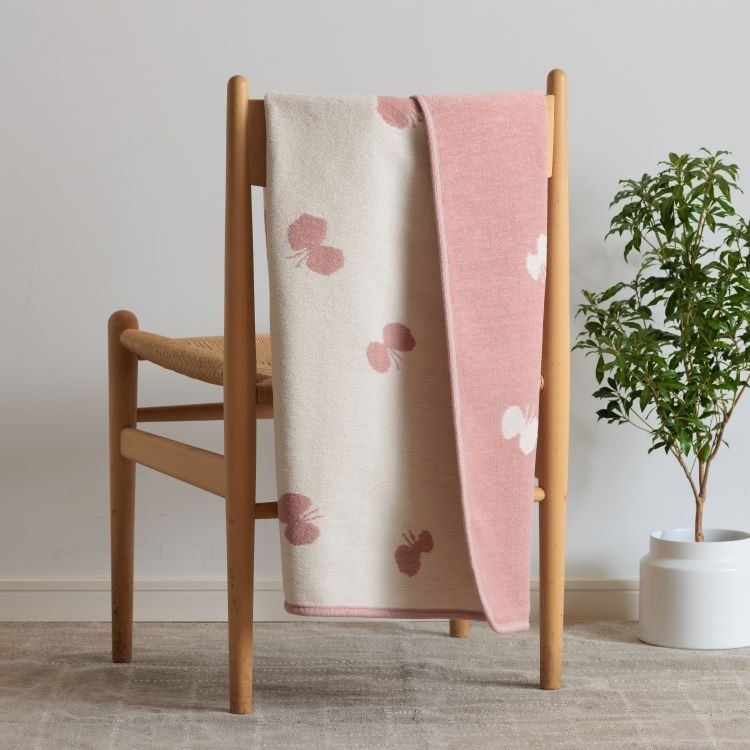 クリッパン シュニールコットン ミニブランケット(CHOUCHO スモーキーピンク)