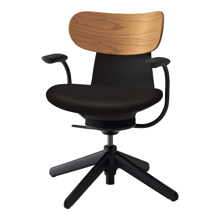 ingLIFE チェア(背合板ミディアムアッシュ　肘あり)