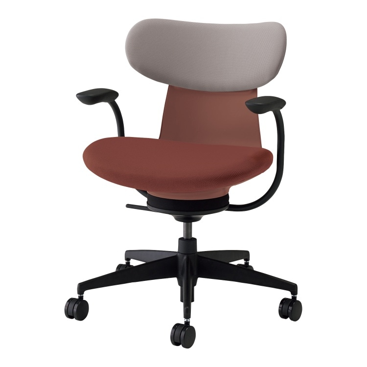 ingLIFE チェア(背クッションタイプ / 背座別色（背：グレージュ）肘あり)