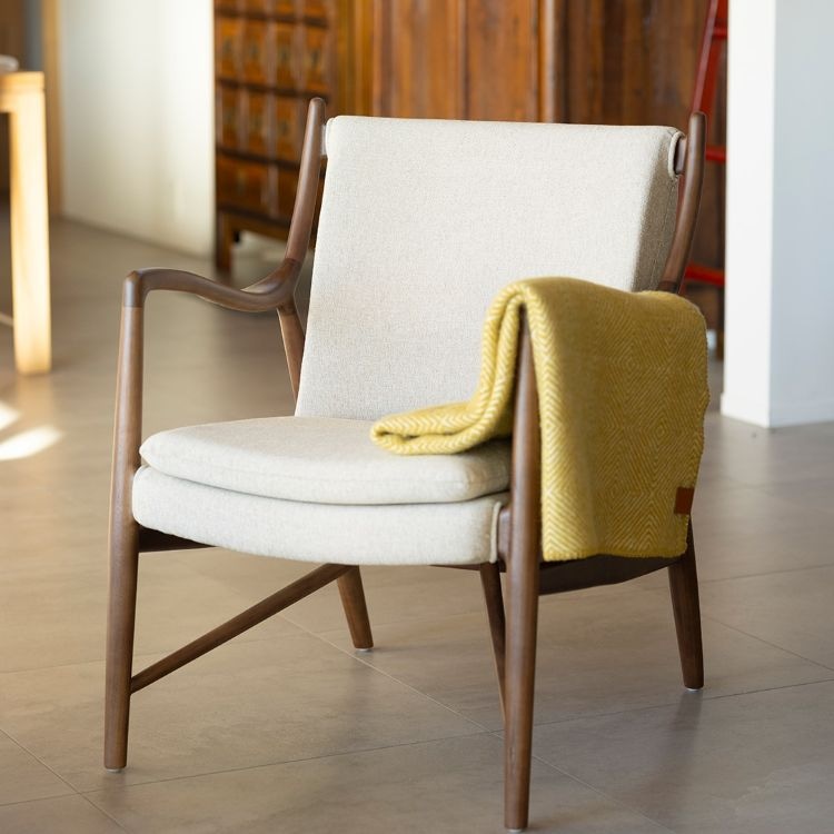 KLIPPAN/クリッパン リサイクルウール ハーフスロー グースアイ MIDI(イエロー)