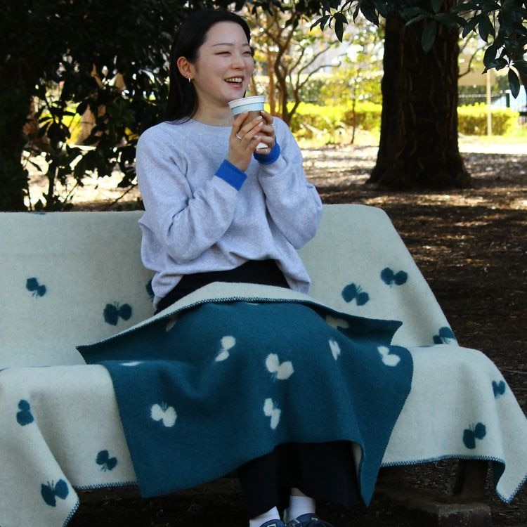 クリッパン ウール ミニブランケット(CHOUCHO　ブルーグリーン)