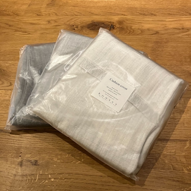 コットンウール クッションカバー (カラーグレー)