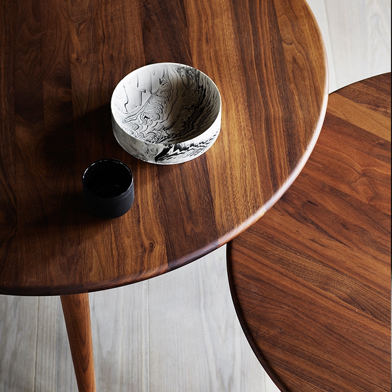 CH008 コーヒーテーブル(天板＆脚セット) (樹種オーク材：オイル仕上げ 幅[直径]Φ880)