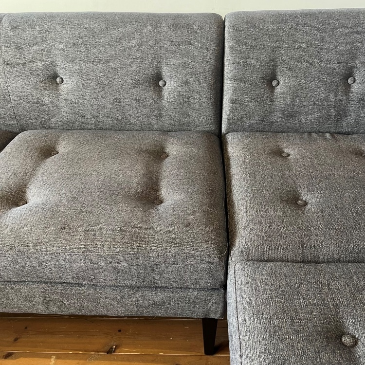 グレス II LDソファ セット グレー【OUTLET】(2人掛けアームレス（L）＋2人掛け片肘（左肘）)