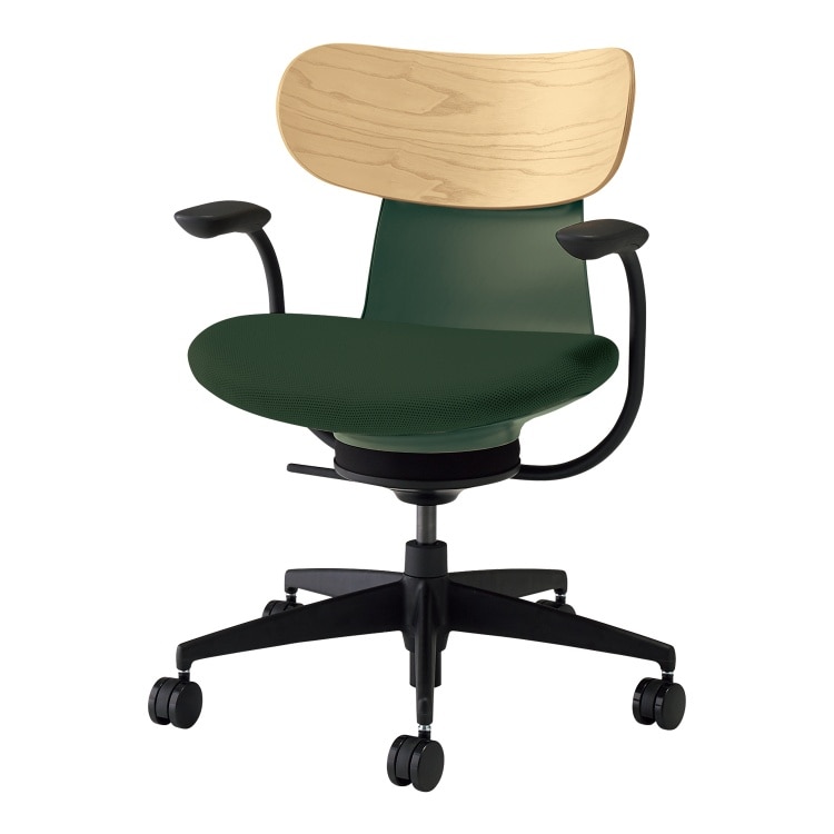 ingLIFE チェア(背合板ホワイトアッシュ 肘あり)