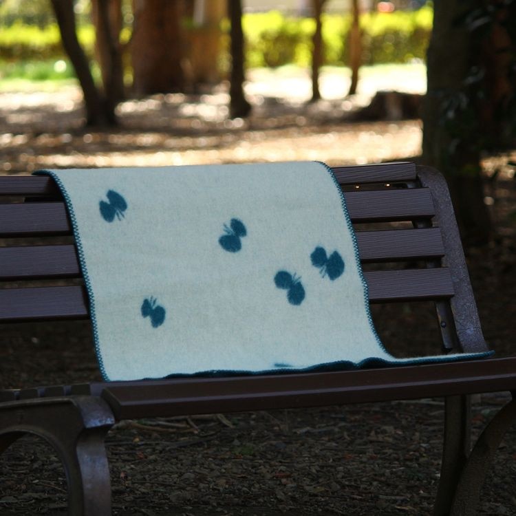 クリッパン ウール ミニブランケット(CHOUCHO　ブルーグリーン)