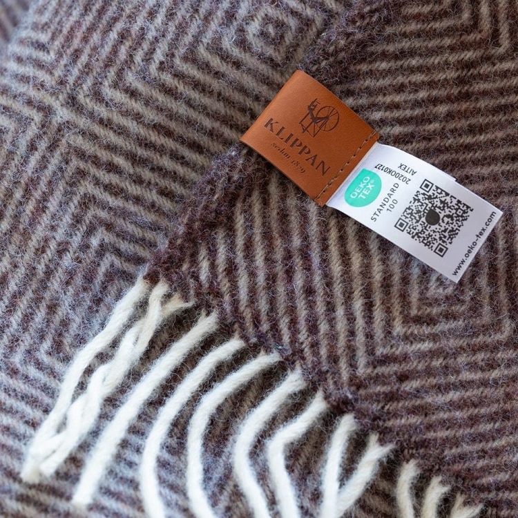 クリッパン リサイクルウールスロー グースアイ(ブラウン)