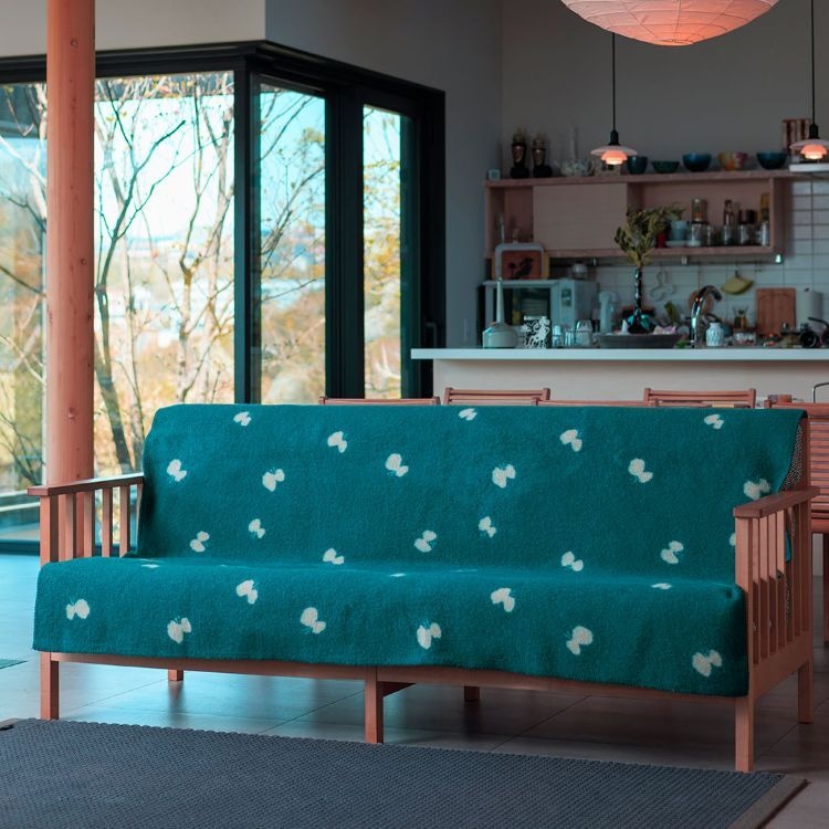 KLIPPAN/クリッパン ウール シングルブランケット(CHOUCHO ブルーグリーン)