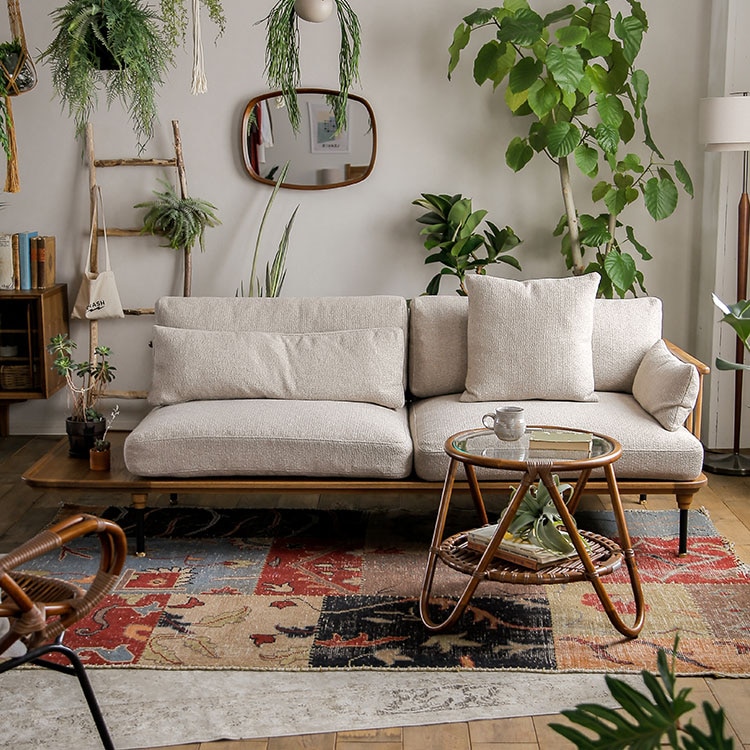 フーバ ソファ 棚付(3人掛け)