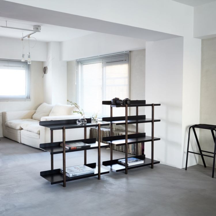 マージ シェルフ　ブラック(4段 / オイル塗装)