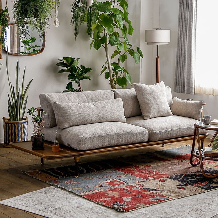 フーバ ソファ 棚付(3人掛け)