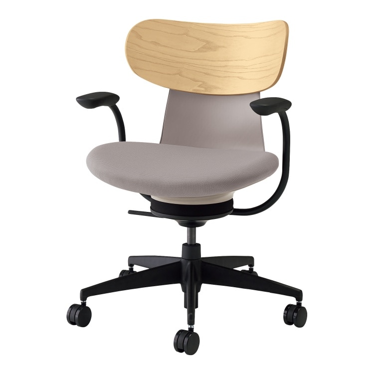 ingLIFE チェア(背合板ホワイトアッシュ 肘あり)