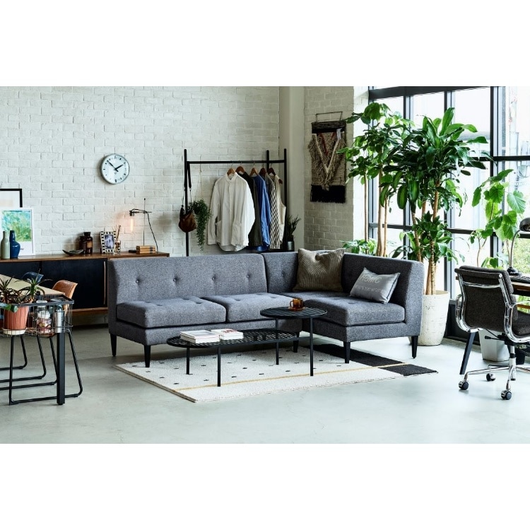 グレス II LDソファ セット グレー【OUTLET】(2人掛けアームレス（L）＋2人掛け片肘（左肘）)