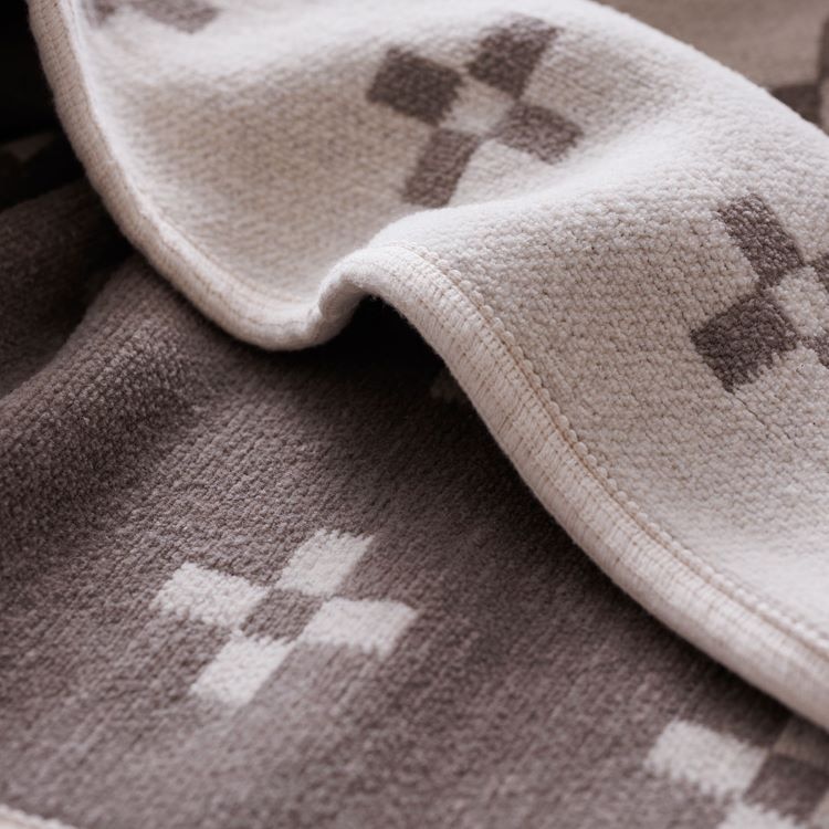 クリッパン シュニールコットン ミニブランケット(シャーンスンド　エクリュ/ライトブルー)