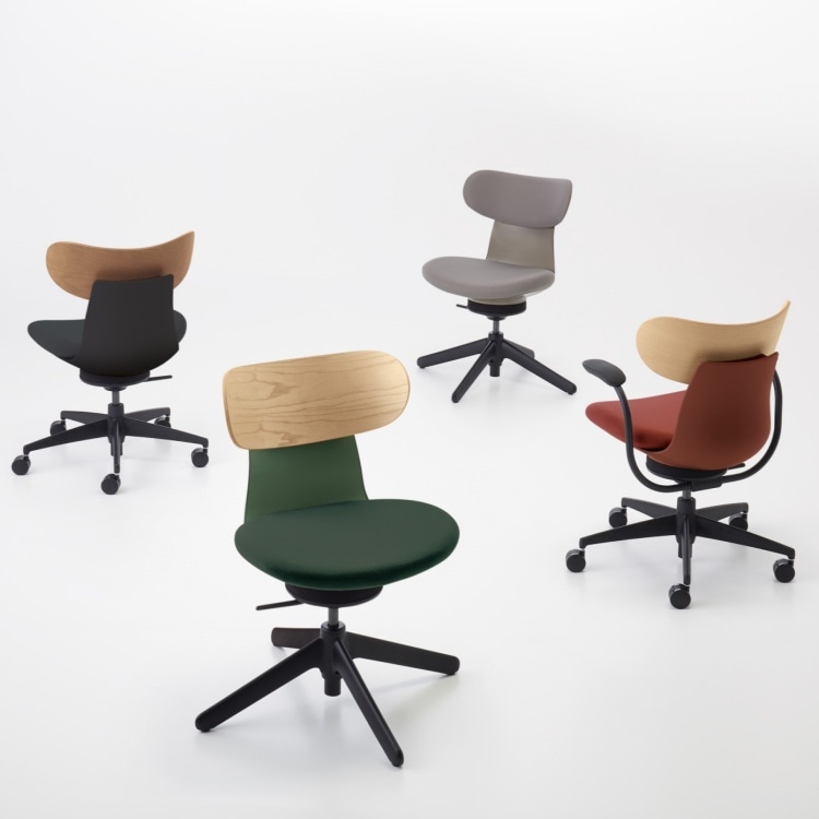 ingLIFE チェア(背合板ミディアムアッシュ　肘あり)