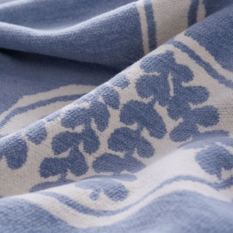 クリッパン シュニールコットン ハーフブランケット(フォレストスプーン 　グレージュ/ブルー)