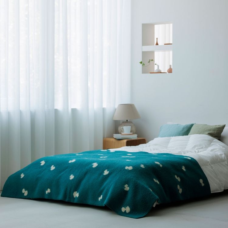 KLIPPAN/クリッパン ウール シングルブランケット(CHOUCHO ブルーグリーン)