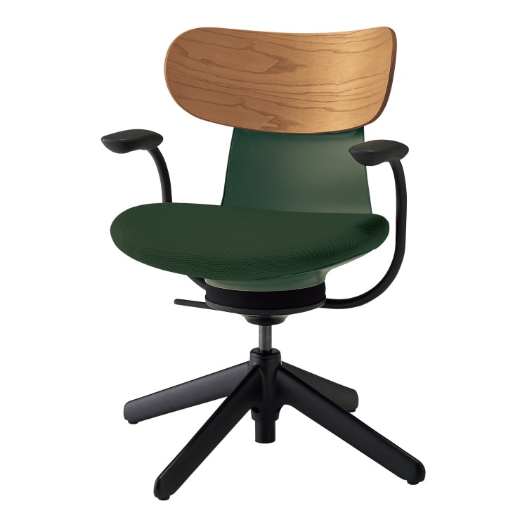 ingLIFE チェア(背合板ミディアムアッシュ　肘あり)