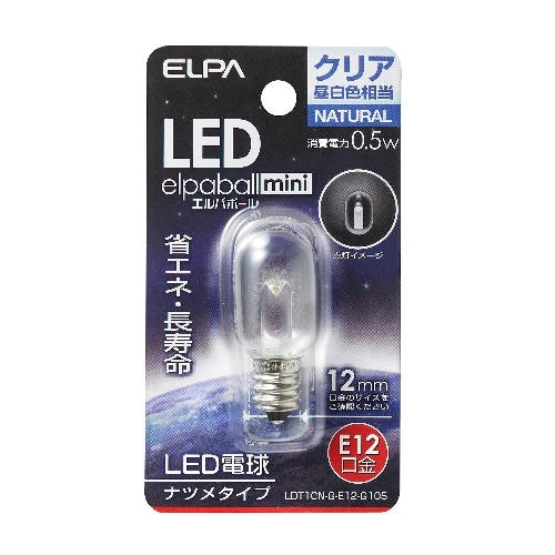 LEDナツメ形E12 LDT1CN-G-E12-G105 クリア昼白色相当