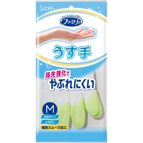 ファミリー ビニールうす手 指先抗ウイルス加工 Ｍ グリーン