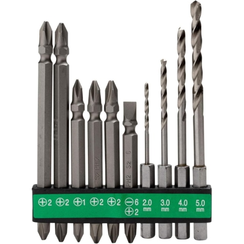 [直送3]ビット10本セット インパクトドライバー、ドライバードリル用 六角二面幅6.35mm 0040-1000