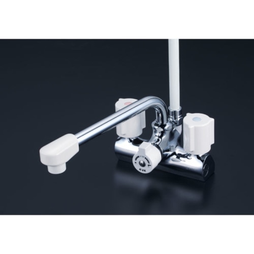 デッキ形一時止水付２ハンドルシャワー 220mmパイプ付 KF206N