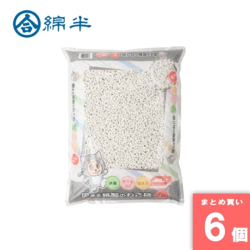 [取寄10][まとめ買い]【6個セット】固まる紙製の猫砂 7L [4589458464405]